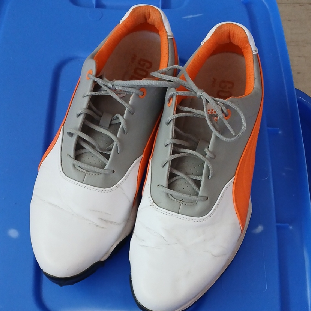Gray and Orange  Golf Athletic Shoes